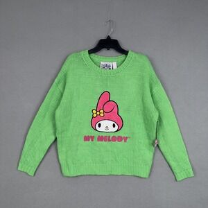 Hello Kitty My Melody Sweater Womens Small Green Knit Pullover Forever 21 NWT